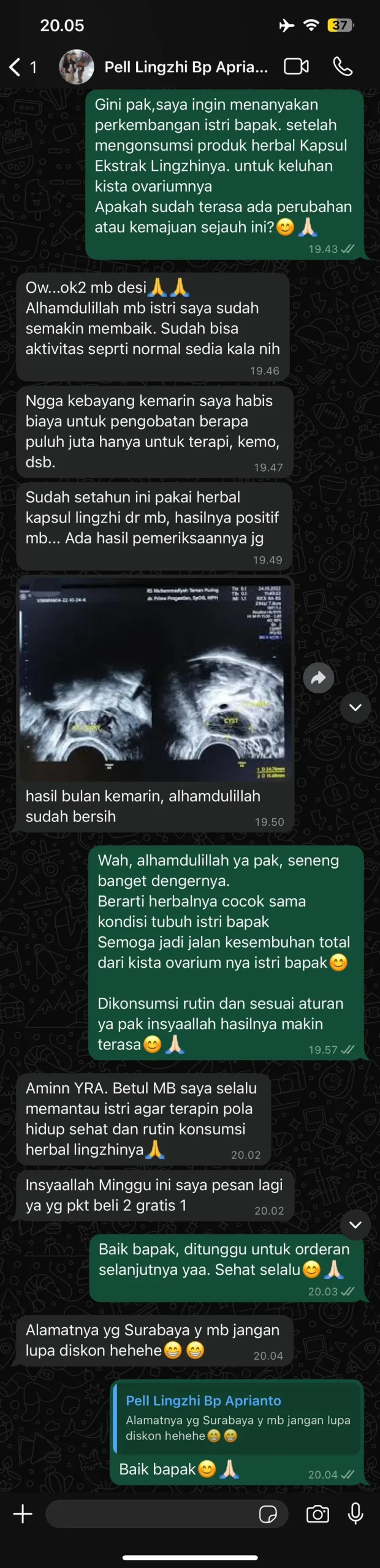 testimoni ektrak lingzhi d